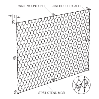 AGS4C - X-TEND MESH TRELLIS SYSTEM - CABLE BORDER by Ronstan
